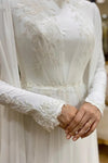 Muslim Wedding Dress A Line Lace Appliques Bridal Gown