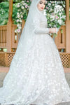 Muslim Arabian Wedding Dress With Long Sleeves Ball Gown Dubai Kaftan Arabic