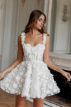 Modern Straps Lace Flower Short/Mini Wedding Dresses