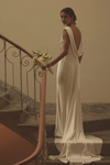 Simple Wedding Dress Backless Long Mermaid Bride Gown