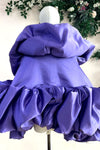 Purple Satin Puffy Short Jacket For Lady Party,Outfit Bolero