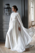 Chiffon Wedding Cape Long