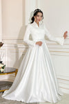 Modest Long Sleeve  Classic Traditional Wedding Dress