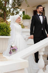 Elegant Lace Chiffon Muslim Wedding Dress