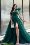 Green One Shoulder Sweetheart Sleeveless Prom Dress