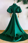 Dark Green Puff Sleeved Fashion Cape With Puffy Sleeves