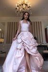 Pink Taffeta Long Prom Dresses Two-Piece