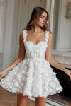 Modern Straps Lace Flower Short/Mini Wedding Dresses