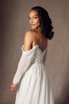 Long Chiffon A Line Off The Shoulder Wedding Bridal Gown