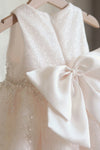 Bling Bling Beadings Flower Girl Dress With Bow Back