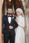 Luxury Muslim Sequins Wedding Dress