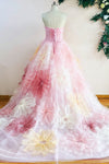 Unique Pink Ball Gown Prom Dress 3D Big Flower