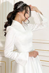 Modest Long Sleeve  Classic Traditional Wedding Dress
