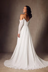 Long Chiffon A Line Off The Shoulder Wedding Bridal Gown