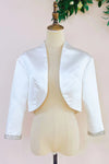 Satin Wedding Jacket With Full Sleeves Crystal Cuff