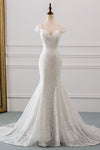 Modest Elegant Mermaid Lace Wedding Dress Cap Sleeves