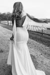 Backless Brush Train Bridal Gowns With Tassels