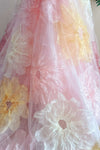 Unique Pink Ball Gown Prom Dress 3D Big Flower