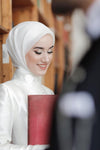 Modest Ruffles Wedding Dress For Muslim