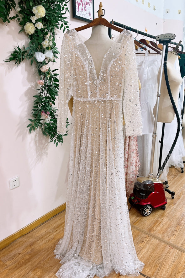 Bohemian Sparkly Sequined Luxury Wedding Dresses ZW209