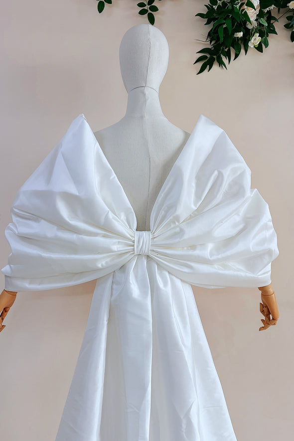 Taffeta Bow Cape For Wedding