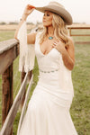 Backless Brush Train Bridal Gowns With Tassels