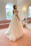 Off The Shoulder A Line Wedding Dress With Appliques