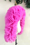 Hot Pink Organza Lady Evening Jacket Party Outfit