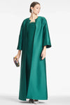 Mikado Satin Long Green Mother Of The Bride Dress Two Pieces