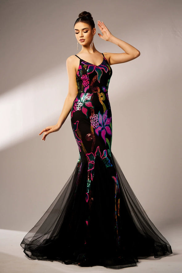 Mermaid Long Evening Dress Spaghetti Strap