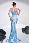 Long Sleeves Temperament Round Neck Sexy Evening Gown