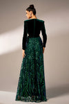 Green Long Evening Dress High Slit Sexy Lady Gown