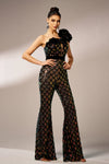 One Shoulder Sequin Long Lady Jumpsuits Party Cloth