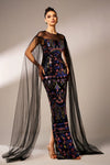 Bling Bling Sequins Long Evening Dress With Shawl