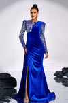 Royal Blue Long Sequins Elegant Lady Formal Evening Gown