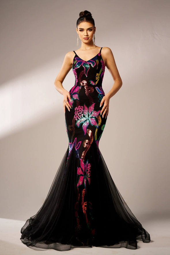 Mermaid Long Evening Dress Spaghetti Strap