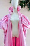 Pink Taffeta High Collar Long Women Fashion Evening Cape