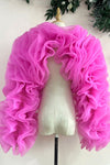 Hot Pink Organza Lady Evening Jacket Party Outfit