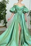 Sweetheart Long A Line Taffeta Prom Dress Slit