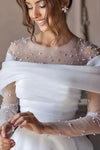 Wedding Dresses A-Line Illusion Neck Long Sleeve