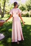 Simple Long V Neck A Line Bridesmaid Dress