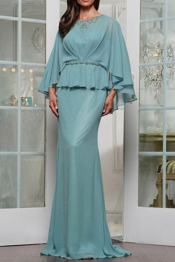 Elegant Chiffon Mother Dress With Cape