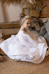 Flower Girl Dress Full Sleeves Round Neck Ball Gown Girl Party Dress