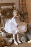 Flower Girl Dress Full Sleeves Round Neck Ball Gown Girl Party Dress