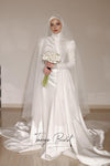 Muslim Romantic Wedding Dress Soft Satin