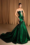 Green Mermaid Long Prom Dress With Beadings