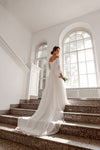 A Line Chiffon Long Off The Shoulder Sleeves Wedding Dress