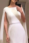 Simple Long Wedding Dress With Cape