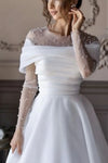 Wedding Dresses A-Line Illusion Neck Long Sleeve