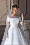 Wedding Dresses A-Line Illusion Neck Long Sleeve